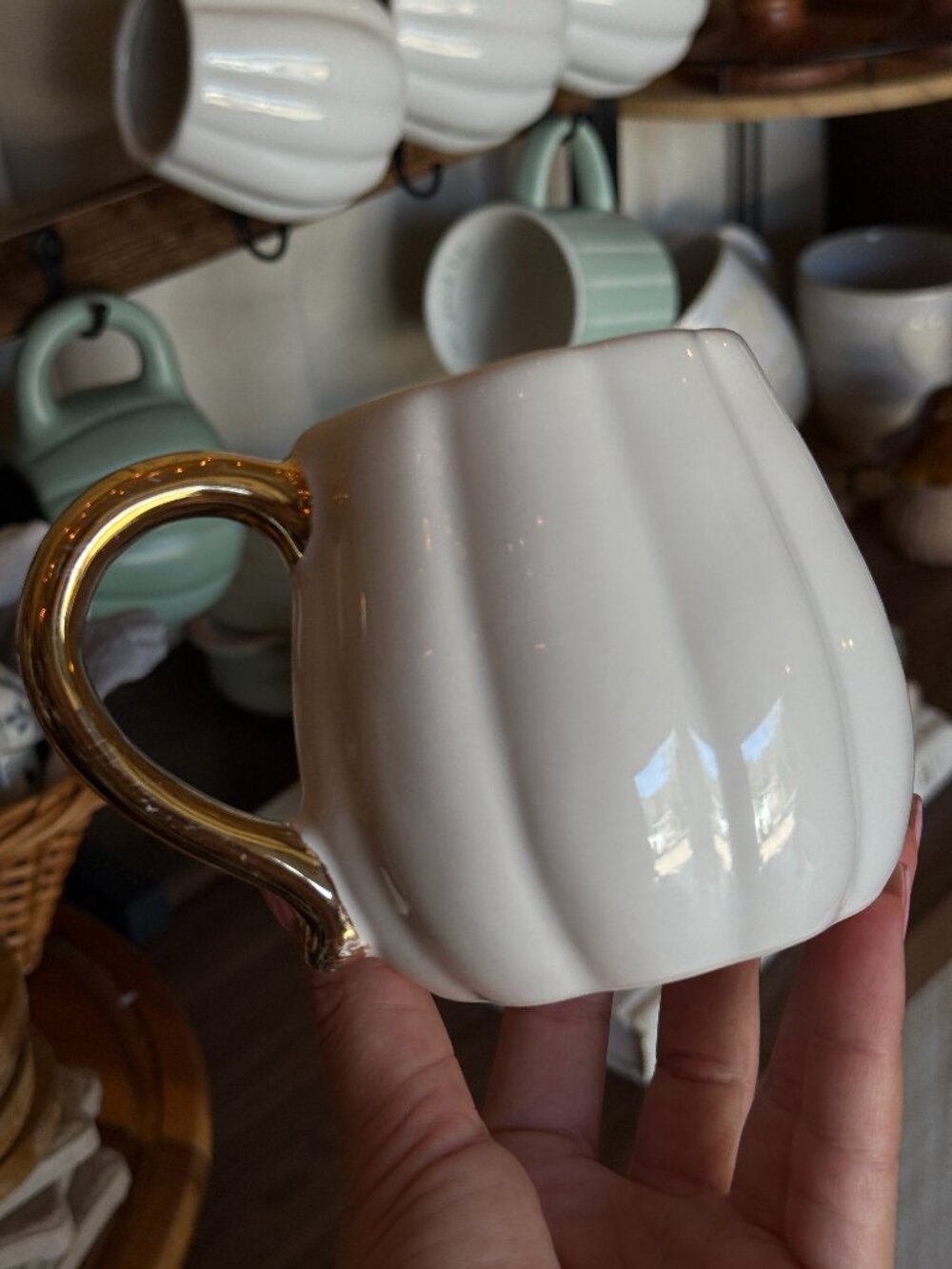 (4) Pumpkin Ceramic Coffee Cups